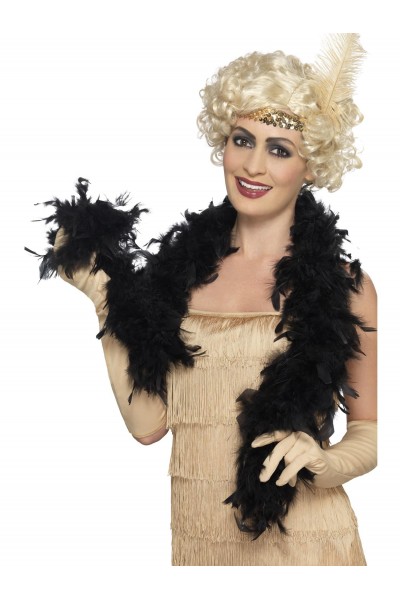 Black Feather Boa for Adult