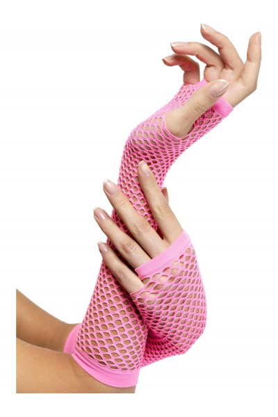 Pink Fishnet Gloves for Adult