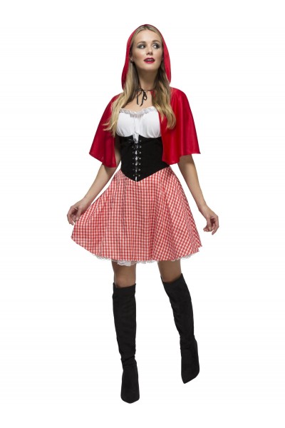 Fever Red Riding Hood Costume With Corset, Adult