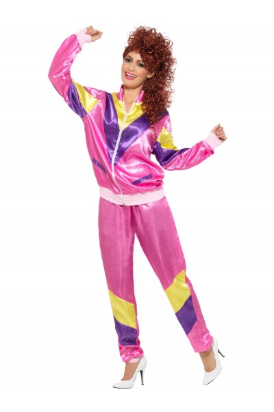 80s Height Of Fashion Women's Pink Shell Suit