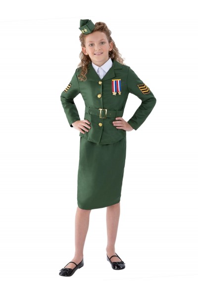 World War 2 Army Girl Child Costume