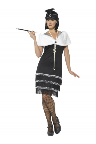 Flapper Deluxe Costume With Stole for Adult