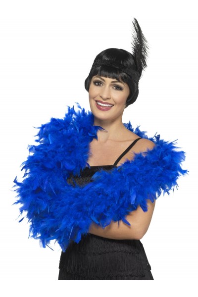 Blue Deluxe Feather Boa, Adult