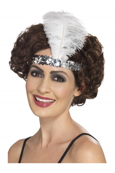 Flapper Silver Headband for Adult