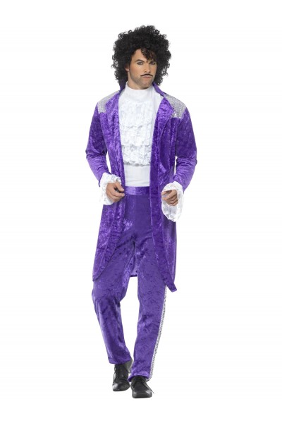 80S Purple Musician Adult Costume