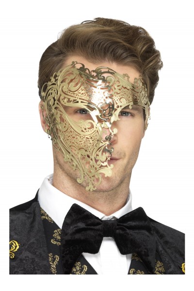 Filigree Phantom Metal Deluxe Mask for Adult