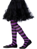 Purple & Black Tights for Child