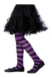 Purple & Black Tights for Child 