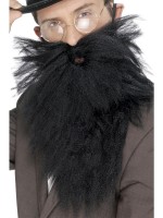 Long Beard & Moustache, Black for Adult