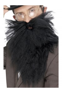 Long Beard & Moustache, Black for Adult