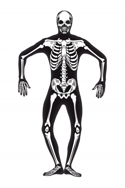 Skeleton Glow In The Dark Second Skin Adult Costume