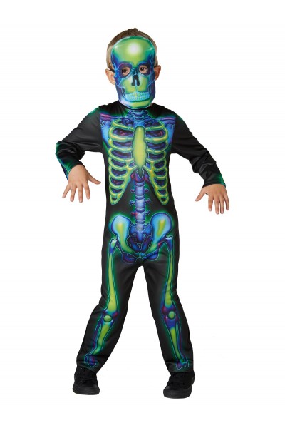 Neon Skeleton Glow In The Dark Child Costume