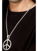 60s Peace Sign Hippie Medallion for Adult