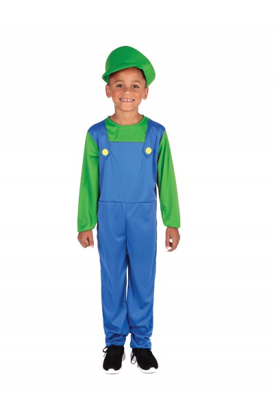 Green Plumber Boy Child Costume Careers