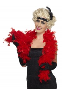 Red Feather Boa for Adult