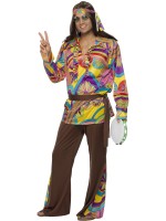 Psychedelic Hippie Man Adult Costume
