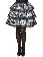 Striped Black & White Ruffle Adult Skirt Witches