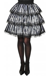 Striped Black & White Ruffle Adult Skirt Witches