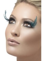Eyelashes With Green Feather Plume for Adult