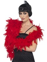 Red Deluxe Feather Boa for Adult