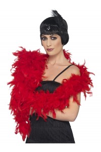 Red Deluxe Feather Boa for Adult