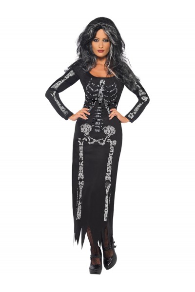Skeleton Adult Costume With Tube Dress