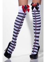 Black & White Opaque Thigh Highs for Adult