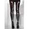 Tights Black With Skeleton Print for Adult