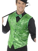 Sequin Green Waistcoat Adult