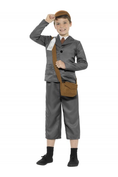 World War 2 Evacuee Boy Grey Child Costume