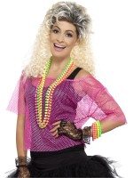 80's Neon Pink Fishnet Top
