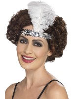 Flapper Silver Headband for Adult