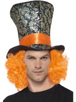 Top Hat With Attached Wig for Adult
