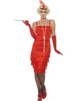 Red Flapper Costume with Long Dress