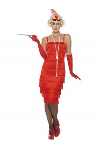 Red Flapper Costume with Long Dress