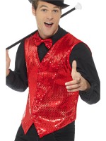 Red Sequin Waistcoat for Adult