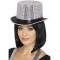 Silver Sequin Top Hat for Adult