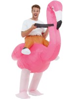 Inflatable Ride Em Flamingo Costume Hawaiian