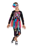 Skeleton Girl Neon Child Costume Halloween