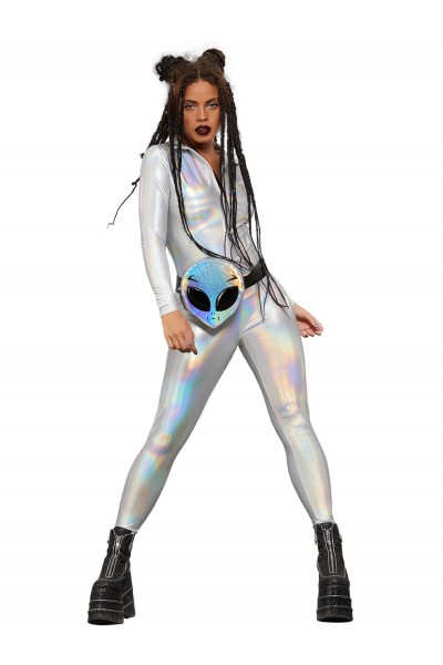 Fever Miss Whiplash Mirror Holographic Costume