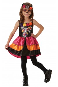 Sugar Skull Day Of The Dead Halloween Girl Child Costume