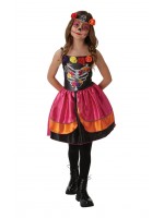 Sugar Skull Day Of The Dead Halloween Child Costume