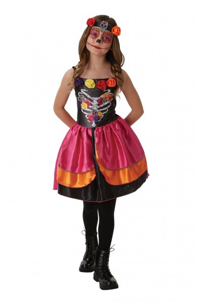 Sugar Skull Day Of The Dead Halloween Child Costume