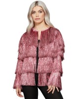 Fever Pink Tinsel Festival Jacket for Adult