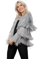 Fever Silver Tinsel Festival Jacket for Adult