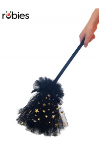 Witch Black & Gold Star Broom