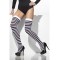 Black And White Striped Thigh Highs -- Adult