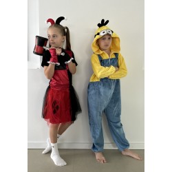 Harley Quinn and Minions jumpsuit costumes