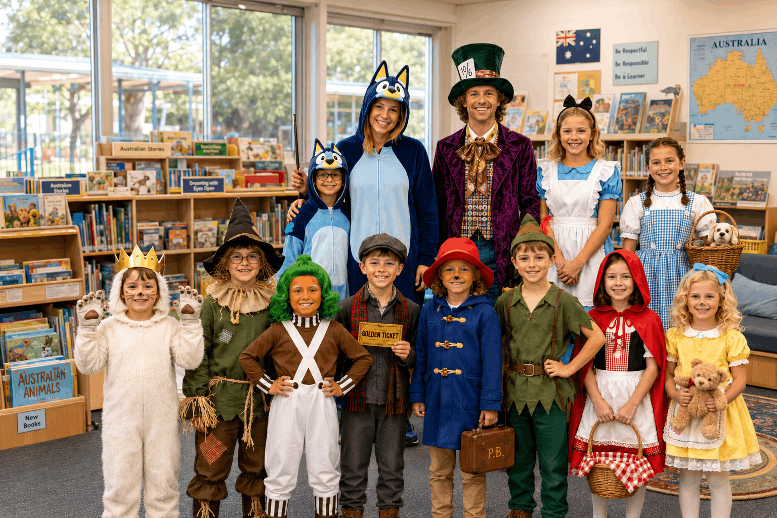 Selection of Book Week costumes for children and teachers